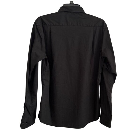 Beverly Hills Polo Club Mens Black Button-Up Shirt M Long Sleeve Office Business - Picture 2 of 5